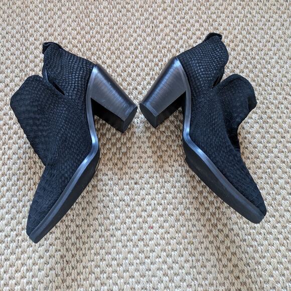 Jeffrey Campbell Rosee Black Suede Snake Print Ankle Block Heel Boots 10 NWOB - Picture 4 of 9